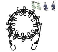 lohey Travel Washing Line, Portable Clothes Lines for Outside, Retractable Washing Line Rope with 12 Clips for Travel Camping Accessories