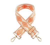 LOHGOU Wide Diamond Pattern Purse Bag Strap Replacement Adjustable Crossbody Handbag Purse Strap Handbag Strap Extender, Orange