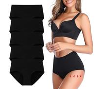 Lohhbve 5 Pack Heavy Flow Absorbent Period Panties for Women Mid-High Waisted Menstrual Leakproof Knickers Postpartum Brief Underwear