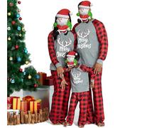 lohill Christmas Matching Family Pyjamas Sets Xmas PJs Holiday Letter Print Top and Plaid Pants Sleepwear Christmas Pajamas for Family