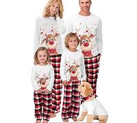 lohill Matching Christmas Pjs for Family, Matching Christmas Pyjamas Set, Xmas Elk Printed Sleepwear, Christmas Pajamas for Adult Kids Boys Girls