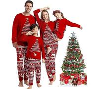 lohill Matching Family Christmas Pyjamas Set, Elf Christmas Pajamas PJs Set, Xmas Pjs Holiday Printed Nightwear Sleepwear for Mens Womens Kids