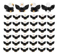 Lohoee 40 Pcs Mini Resin Bald Eagle, Bald Eagle Bird Figurines, Bald Eagle Statues,Wildlife American Bald Eagle Toy Figure for Landscape Decor Cake Topper Party Supplies Birthday Gift