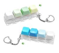 Lohoee Keyboard Fidget Toys- 2Pcs Silent Fidget Keyboard Clicker Keyboard Button Quiet Fidget Keychain Decompression Toys for Stress Relief Office Pass The Time or Gift