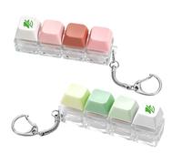 Lohoee Keyboard Fidget Toys- 2Pcs Silent Fidget Keyboard Clicker Keyboard Button Quiet Fidget Keychain Decompression Toys for Stress Relief Office Pass The Time or Gift