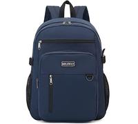 Lohol Lightweight Backpack for Teens Girls Boys, Durable Bookbag with 7 Pockets for School Travel, Navy Blue, M