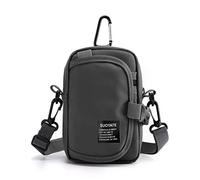 Lohol Multifunction Cell Phone Holster, One Shoulder Pouch with Carabiner, Outdoor Tactical Waist Belt Bag, Security Purse Crossbody Gadget Pocket for Smartphone Up to 6.5 inches (Grey)