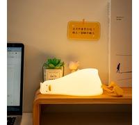 Lohoom Lying Flat Duck Night Light, LED Duck Night Light Kids Lamp LED Squishy Duck Lamp Led Animal Silicone Kids Lamp with USB Rechargeable Portable Touch Table Lamp for Kids and Women's