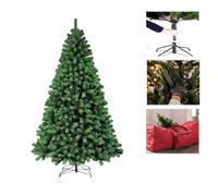 LOIBUYZ Christmas Tree, Premium Artificial Green Xmas Tree - Foldable Bushes Pine Tree, 3FT, 4FT, 5FT, 6FT, 7FT, 8FT Xmas Home Decorations, Metal Stand (Xmas Tree, 6FT)