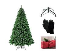 LOIBUYZ Christmas Tree, Premium Artificial Green Xmas Tree - Foldable Bushes Xmas Pine Tree, 3FT, 4FT, 5FT, 6FT, 7FT, 8FT Xmas Home Decorations, with Metal Stand and Free Bag and Gloves (5FT)