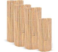LOIBUYZ Natural Bamboo Garden Fence Covering, Outdoor Privacy Slat Screening, Fence Panels Wind & Sun Protection, (1m x 4m)