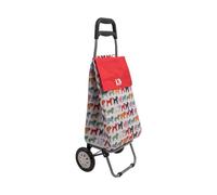 LOIBUYZ Shopping Trolley on Wheels - 45L Collapsible Lightweight Shopping Trolley - Large Folding 2 Wheels Push/Pull Shopping Cart for Easy Storage (Pug Trolley)