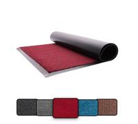 LOIBUYZ Washable Door Mats Indoor & Outdoor - Non-Slippery Heavy Duty - Barrier Mat Stylish & Large Rubber - Perfect Dust Grabbing Doormats Front Door Hall Kitchen (Red, 40cm × 60cm)