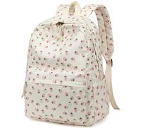 LOIDOU Backpack for Girls School Backpacks Bookbags for Elementary Middle School Women Laptop Backpacks, Beige-strawberry 3, M