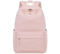 LOIDOU Backpack for Girls School Backpacks Bookbags for Elementary Middle School Women Laptop Backpacks, Solid Pink, L, Backpack for Teen Girls