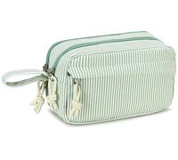 LOIDOU Girls Pencil Case Large Cute Stationery Pouch Pencil Bag for School Study Office Gift, Green and white striped, cute