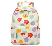 LOIDOU School Backpack Girls & Boys Teenagers Lightweight Backpack Women for School Water-Repellent Daypack Bookbag College Work, Multicoloured floral, L