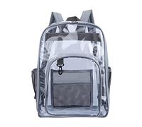 LOIJMK Aufbewahrung Große Kapazität Student Transparenter Rucksack PVC Textur Material Rucksack Schultasche Rucksäcke Für Schule Teenager (Grey, One Size)