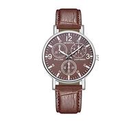 LOIJMK Blue Three Quartz Watch Belt Men's Watch Men Glass Watches Men's Watch Elegant Watches for Women (C, One Size)