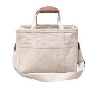 LOIJMK Canvas Shopping Bag Large Capacity Casual Canvas Versatile Shoulder Crossbody Tote Women's Tunic Most Elegant Tunic With Pockets, White, A