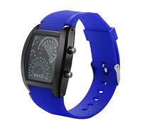 LOIJMK Car Meter Dial Speedometer Light Watch Sports Men's LED Fashion Men's Watch Gms2100b-8a (Red, One Size)