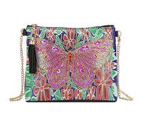 LOIJMK Diamond Painted Kits for Adults Body Handbag with Chain 5D DIY Rhinestone Crafts Makeup Shoulder Bag Zipper for Beauty Bags Men with Bread Boxes, Green, One Size