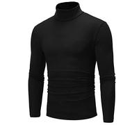 LOIJMK Elegant knitted jumper for men: turtleneck, flexible cut, plain and slim fit - ideal casual top for autumn and winter