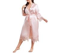 LOIJMK Extra Size Summer Cardigan Nightdress Long Sleeve House Lining Medium Length Bathrobe Ice Silk Pyjamas Female Skull Nightdress Woman
