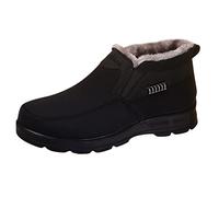 LOIJMK Fashion Winter Men's Snow Boots Thick Soles Non-Slip Plain Simple Design Slip On High Top Warm Metal Decoration Fitness Shoes Men Red, black, 7 UK