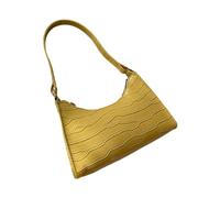 LOIJMK Fashionable Plain PU Clutch Bag, Compact Handbag with Zipper, Women's Shoulder Bag, Men's Trousers, Cargo Without Pockets, yellow, One Size