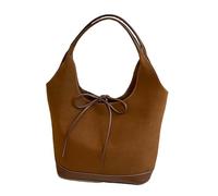 LOIJMK Faux Leather Shopping Bag Women's Shoulder Bag College Tote Handbag Work Shopping Bag Purse Pram Bags Holder, brown, One Size