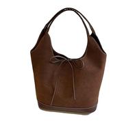 LOIJMK Faux Leather Shopping Bag Women's Shoulder Bag College Tote Handbag Work Shopping Bag Purse Pram Bags Holder, coffee, One Size