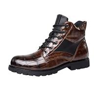 LOIJMK Herren Lederschuhe Stiefeletten Schwarz Mode Hohe Schuhe SchnüRhalbschuhe MöNchsschuhe Oxford-Schuhe Vintage Elegant Hochzeitsschuhe