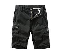 LOIJMK Hose Herren Kurz Cargohose Einfarbig Hose Cargo Viele Taschen Stretch Arbeitshosen Sommer Herbst Regular Fit Outdoorhose FüR MäNner Hohe Taille Wanderhose Trekkinghose Streetwear Laufhose