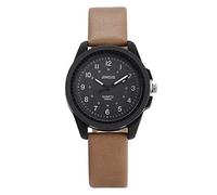 LOIJMK Men Quartz Leather Strap Watch Analog Quartz Wrist Watch Alloy Case Digital Dial Watch Casual Dress Watches Elegant Men Business Wristwatch Ca0649-06x (BE, One Size)