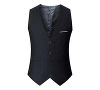 LOIJMK Men's Suit Vest Black 4XL Wedding Vest Suit Elegant Suit Vests with Pockets Formal Tuxedo Vest Vintage Slim Fit Sleeveless Vest Casual Vest Modern Business Vest Men's Vest, black, 4XL