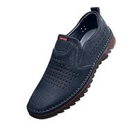 LOIJMK Oxford Shoes Men's Black Business Shoes Casual Breathable Suit Shoes Flat Low Shoes Comfortable Mosquito Shoes Casual Shoes for Men Spring and Summer, black, 8 UK