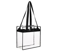 LOIJMK PVC Transparent Square Large Capacity Travel Storage Bag Shoulder Sports Shorts Men With Pockets, black, standard size