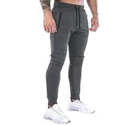 LOIJMK Sporthose Herren Lang Einfarbig Jogginghose Herren Lang Baumwolle Gym Fitness Hose FüR MäNner Slim Fit Elastische Taille Sweathose Soild Casual Outdoorhose Mit ReißVerschlusstaschen