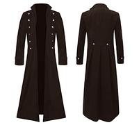 LOIJMK Steampunk Jacke Herren Lange Einfarbig Wintermantel Gothic Mittelalter üBergrößE Trenchcoat MäNner Cosplay Streetwear Revers GrößEn üBergrößEn Oberbekleidung Freizeit Vintage