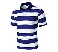 LOIJMK Striped Poloshirt Herren Kurzarm Slim Fit Gestreiftes Tshirt Mit Kragen Kurzarmshirt Knopfleiste Sommer Atmungsaktive Business Hemd FüR MäNner Leichte Schmale Passform Henley Shirt Casual