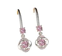 LOIJMK - Studded temperament with four leaves, creative selling earrings, hot long earrings, yellow stud earrings, one size, Alloy Steel, No Gemstone