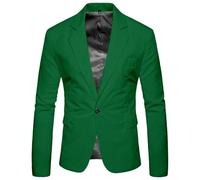 LOIJMK Suits & Jackets for Men: Suit Jacket Party Blazer Classic Sporty Blazer Jacket Blazer Jacket 1 Button Regular Fit Blazer Jacket Suit Jacket for Men Long Sleeve Business Outwear, Green, XL