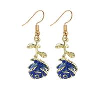 LOIJMK Three Retro Rose Earrings Alloy Oil Drop Flower Earrings Exquisite Female Jewelry Disc Stud Earrings, one size, Copper, No Gemstone