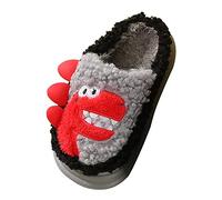 LOIJMK Warm Slippers Women's Memory Foam Slippers Fluffy Mules Plush Animal Slippers Slippers Winter Slippers Lined House Slippers Felt Slippers Felt Slippers, gray, 9 UK