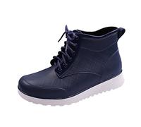 LOIJMK Wellington Boots Women's Men's Half Height Rain Boots Rain Shoes Waterproof Safety Boots Rain Boots Work Shoes Garden Boots Work Boots Protective Shoes Lace-Up Shoes Slip-On Boots, a, 5 UK