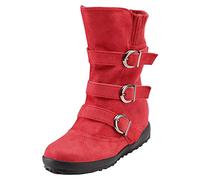 LOIJMK Western Boots Women's Suede Ankle Boots Motorcycle Biker Ankle Boots Short Boots Cowboy Boots Riding Boots Women's Boots Slip On Boots Autumn Winter Half Boots Work Boots Cowboy Boots, red, 10
