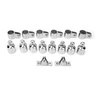Loinutdbv 16 Pcs 3 - Bow Bimini Top Accessory Kit, Hinge Mount Jaw Slide Bimini Top Fitting, Marine Hardware with 316 Stainless Steel, Mirror Polished Surface for Salt Water Environment, Inc