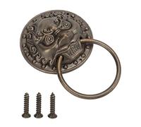 Loinutdbv Antique Door Knocker, Vintage Door Pull Rings, Retro Beast Head Bronze Handle with Screws for Cabinets Wooden Boxes Doors and Windows