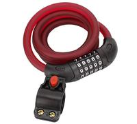 Loinutdbv Bike Coded Lock, Security Lock, 5 - Digit Password Combination with Anti - Drilling Cap, 150cm Steel Rope for Mountain Bike Electric Scooter Motorcycle Fence Warehouse Stro (Frosted red)